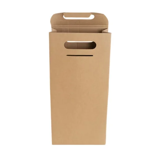 Wine Box with Handle Double Bottle Kraft (17.6x9x39.5cmH)