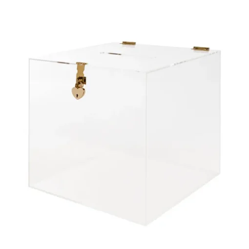 Wishing Well Clear Acrylic Box with Heart Lock (30x30x30cmH)