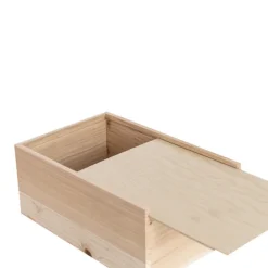 Wooden Box with Wooden Sliding Lid (30x20x13cmH)