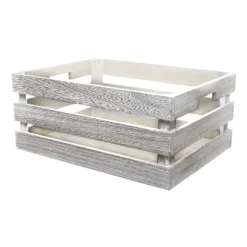 Wooden Crate Storage Box Set 3 Iron Grey (41x31x19cmH)