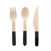 Wooden Cutlery Set 30 Black (2.5cmx16cmH)