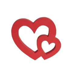 Wooden Love Heart Matte Red (18cmH)