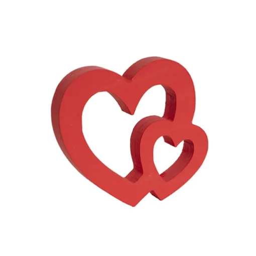 Wooden Love Heart Matte Red (18cmH)