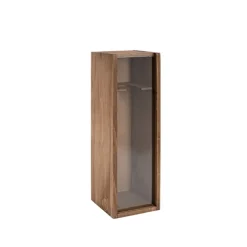 Wooden Wine Box Clear Perspex Lid Brown (36.5x11.5x11.5cmH)