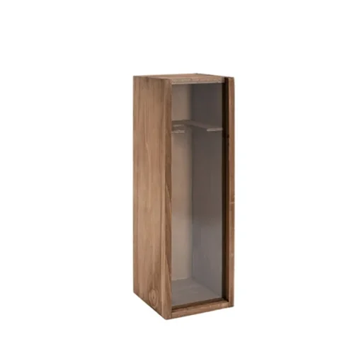 Wooden Wine Box Clear Perspex Lid Brown (36.5x11.5x11.5cmH)