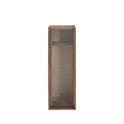 Wooden Wine Box Clear Perspex Lid Brown (36.5x11.5x11.5cmH)