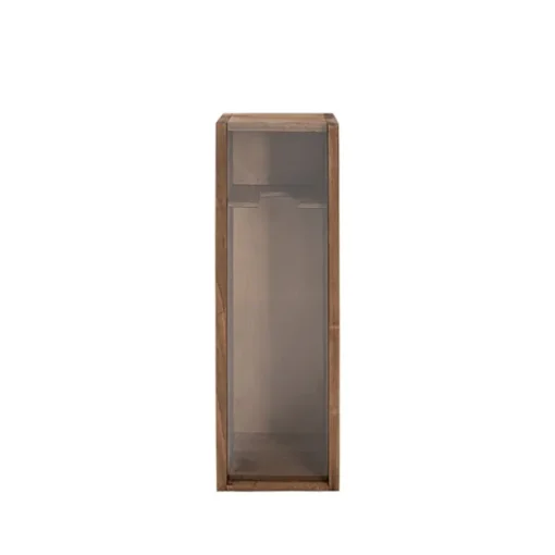 Wooden Wine Box Clear Perspex Lid Brown (36.5x11.5x11.5cmH)