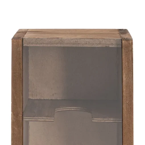 Wooden Wine Box Clear Perspex Lid Brown (36.5x11.5x11.5cmH)