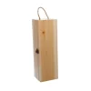 Wooden Wine Box Hinged Lid Natural (36.5x11.5x11.5cmH)