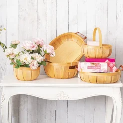 Woven Barrel Hamper Bowl Natural (D34.5x16cmH)