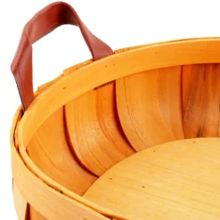 Woven Barrel Oval Tray Natural (36x26x7cmH)