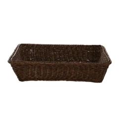 Woven Basket Rectangle Large Dark Brown (44.5x33x10cmH)