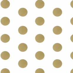 Wrapping Paper Roll Bold Dot Gloss Gold on White (50cmx50m)