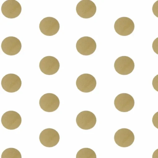 Wrapping Paper Roll Bold Dot Gloss Gold on White (50cmx50m)
