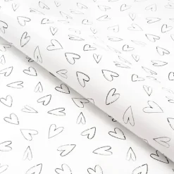 Wrapping Paper Roll Hearts Print Gloss White (70cmx25m)