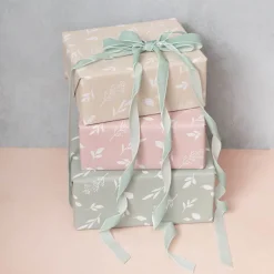 Wrapping Paper Roll Leaf Sprays Print Gloss Sage (70cmx25m)