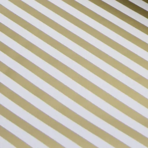 Wrapping Paper Roll Thin Stripe Gloss Gold White (50cmx50m)