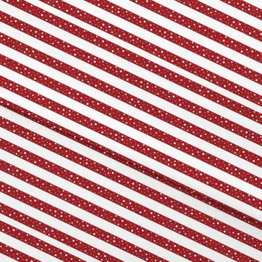 Wrapping Paper Roll Xmas Stripes Gloss White Red (50cmx50m)